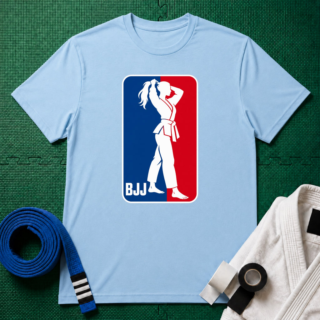 BJJ Woman T-Shirt, Light Blue