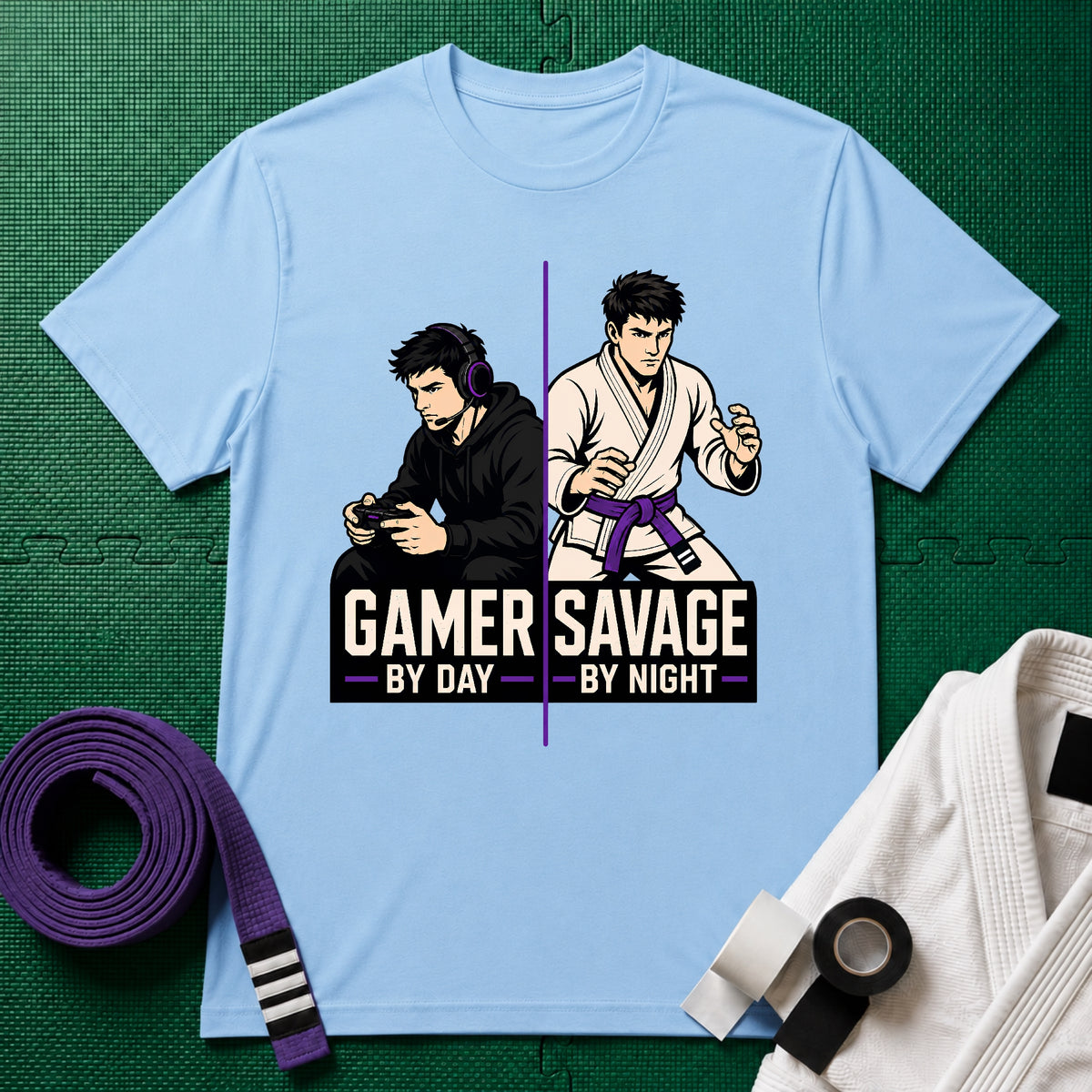Gamer by Day Purple Belt T-Shirt