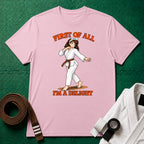 I'm a Delight Brown Belt T-Shirt in Light Pink