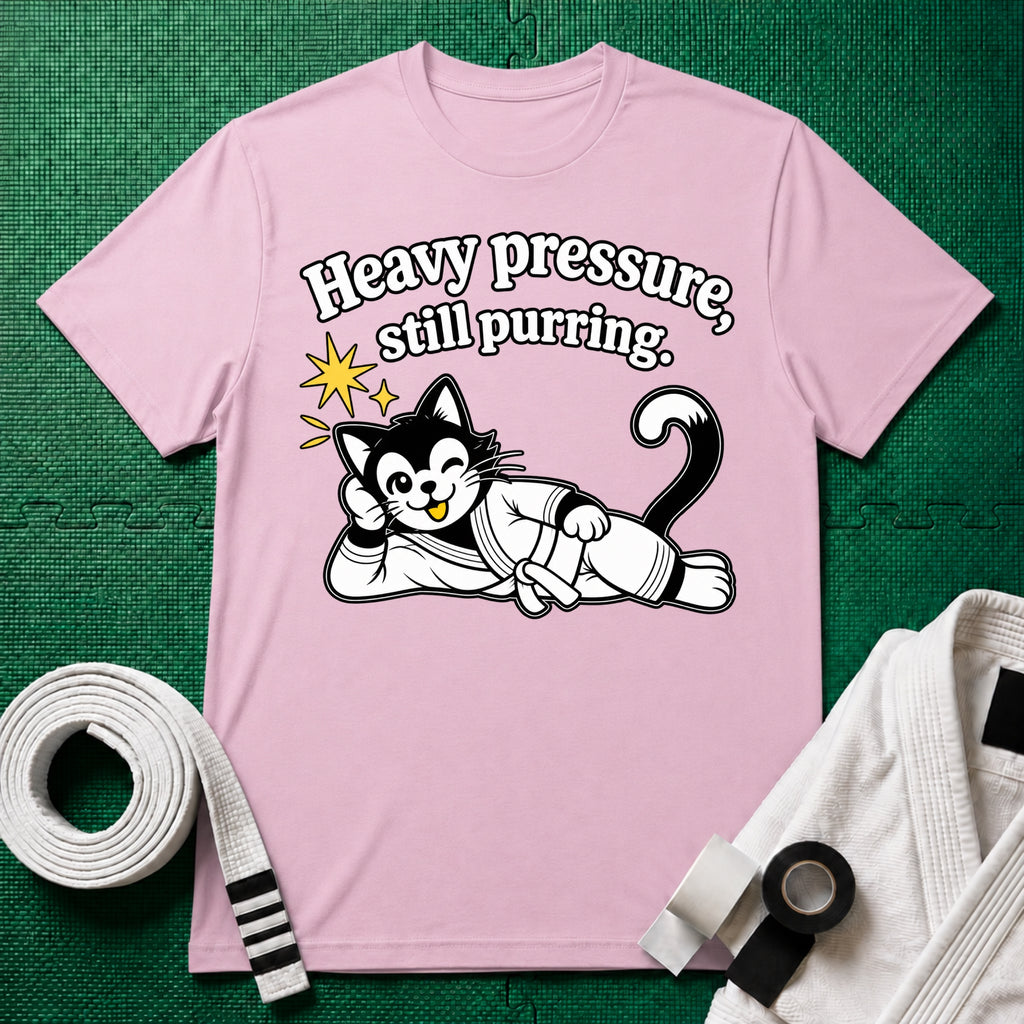 Still Purring White Belt T-Shirt in Light Pink