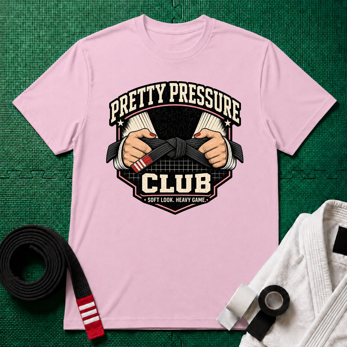 Pretty Pressure Black Belt T-Shirt