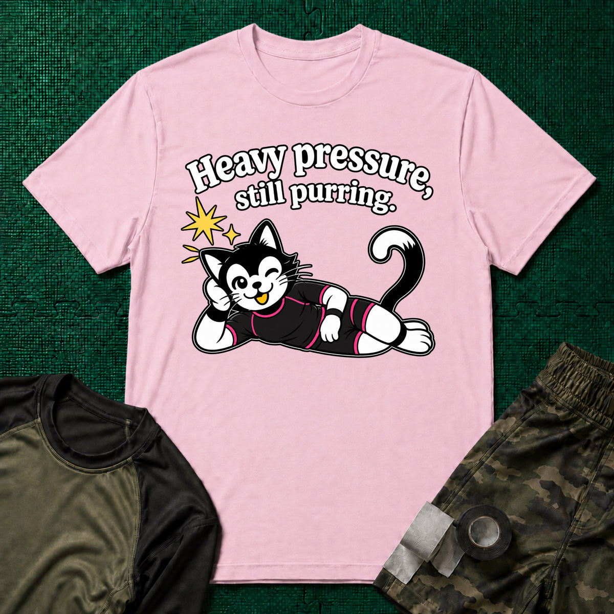 Still Purring No-Gi T-Shirt in Light Pink