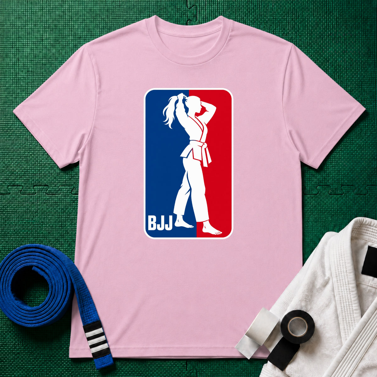 BJJ Woman T-Shirt, Light Pink