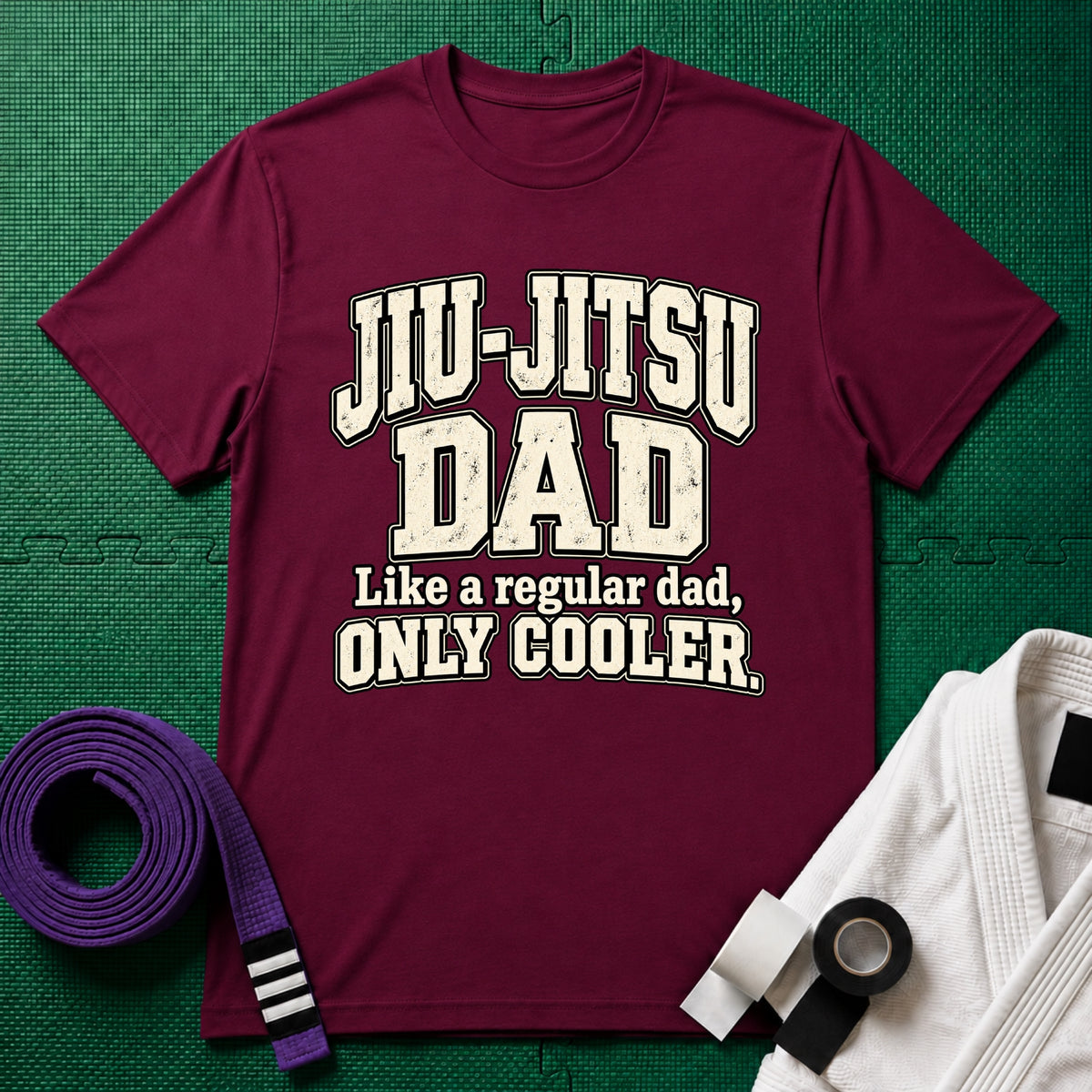 Jiu-Jitsu Dad T-Shirt in Maroon
