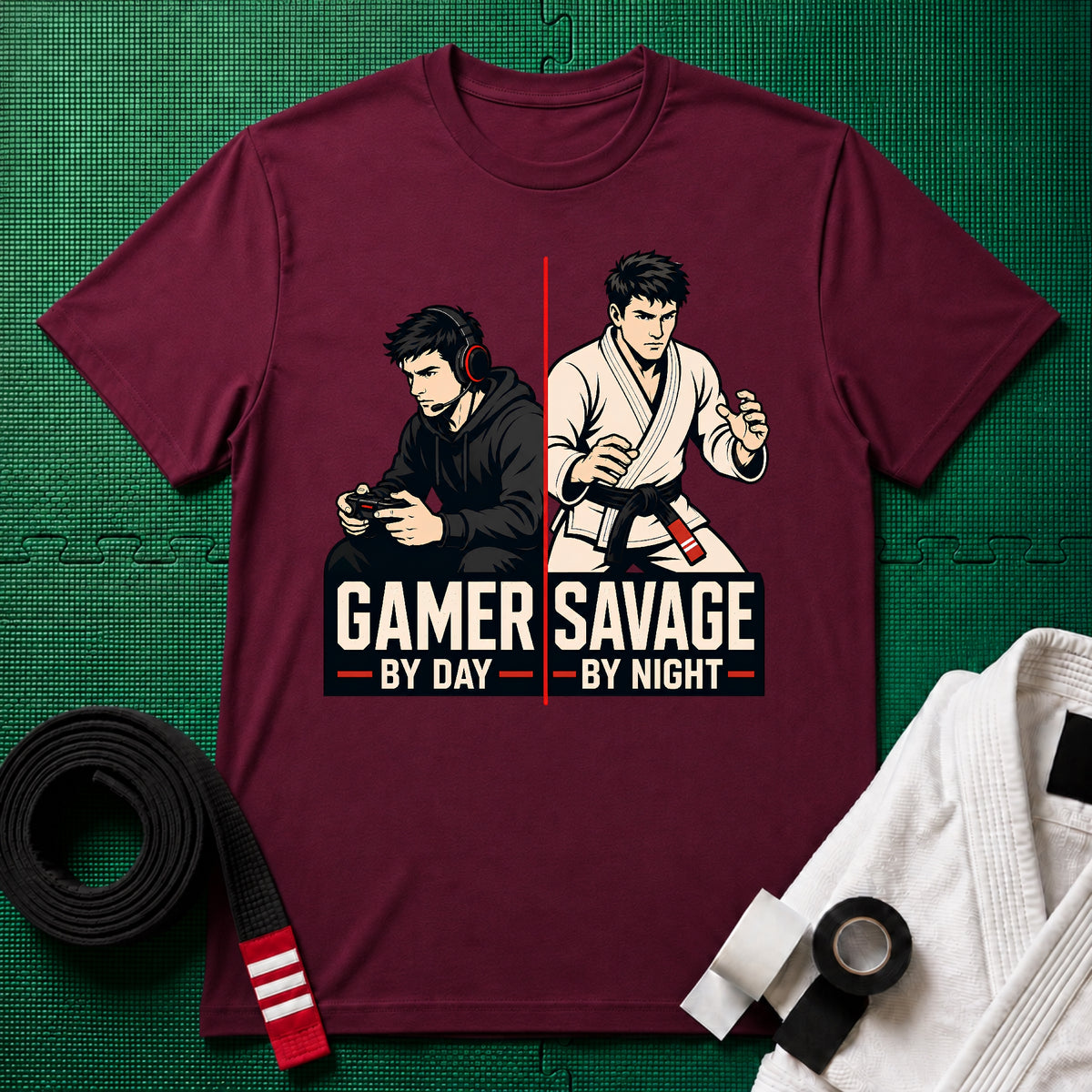 Gamer by Day Black Belt T-Shirt