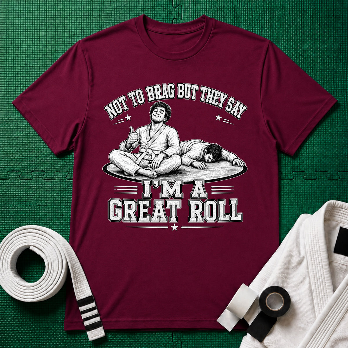 Not to Brag M White Belt T-Shirt