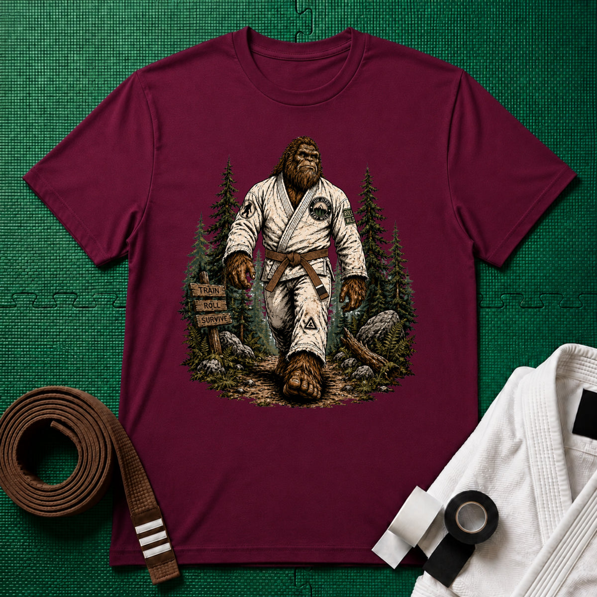 Bigfoot Forest Brown Belt T-Shirt
