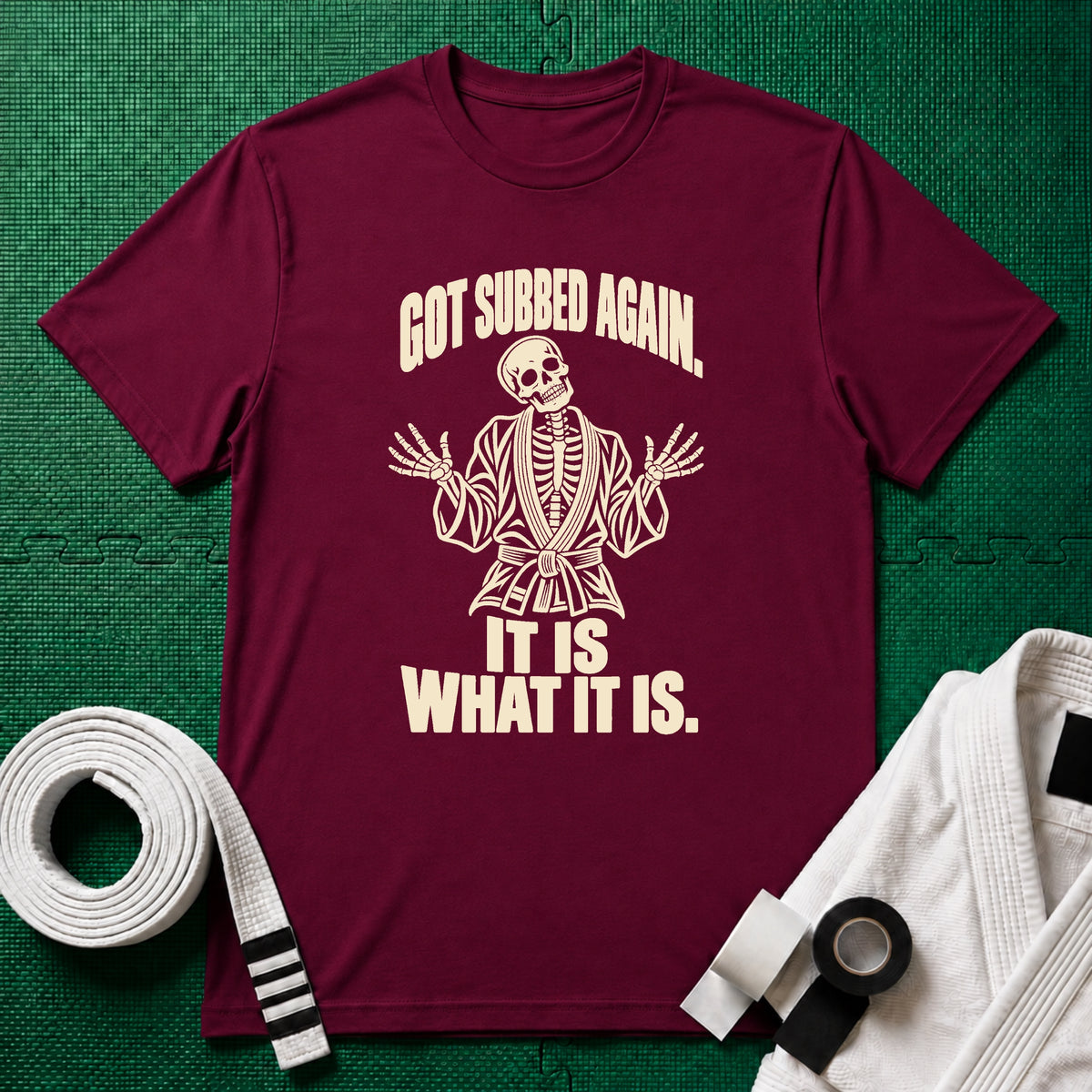 Subbed Again T-Shirt in Maroon