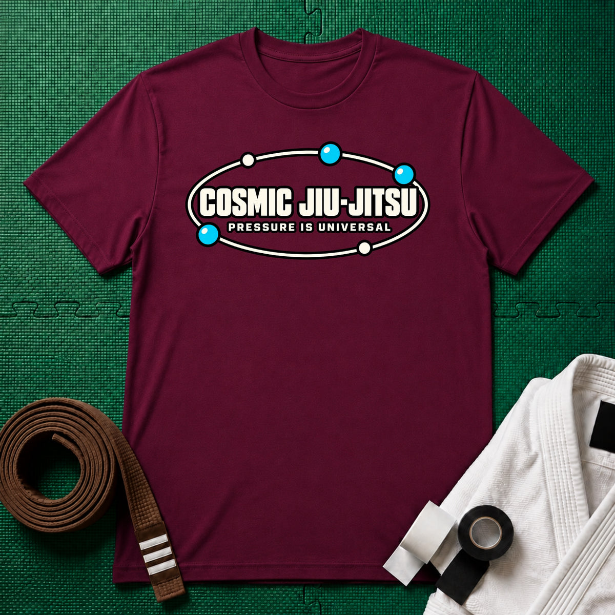 Cosmic Jiu-Jitsu T-Shirt in Maroon