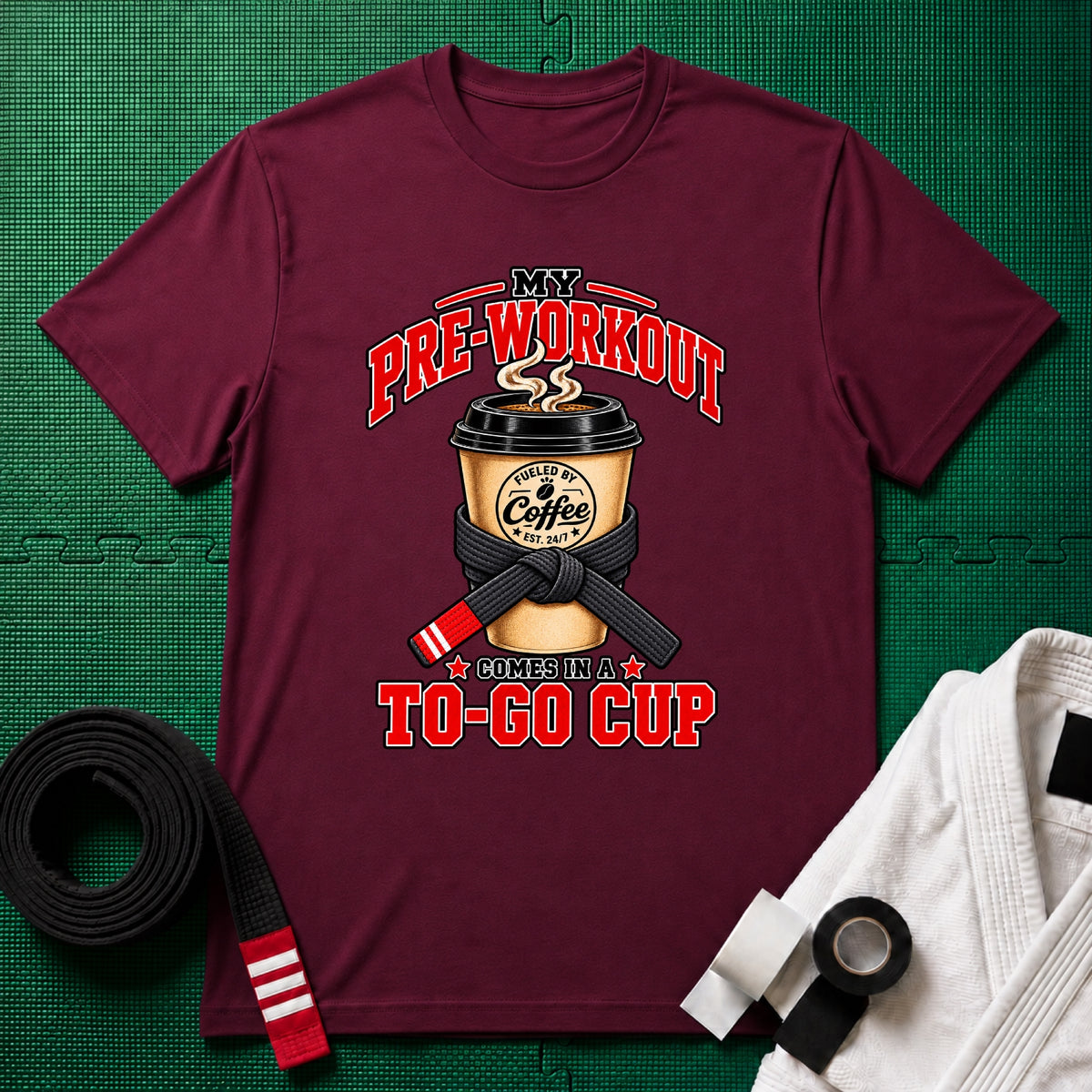 To Go Cup Black Belt T-Shirt