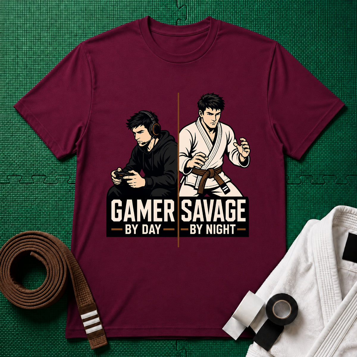 Gamer by Day Brown Belt T-Shirt