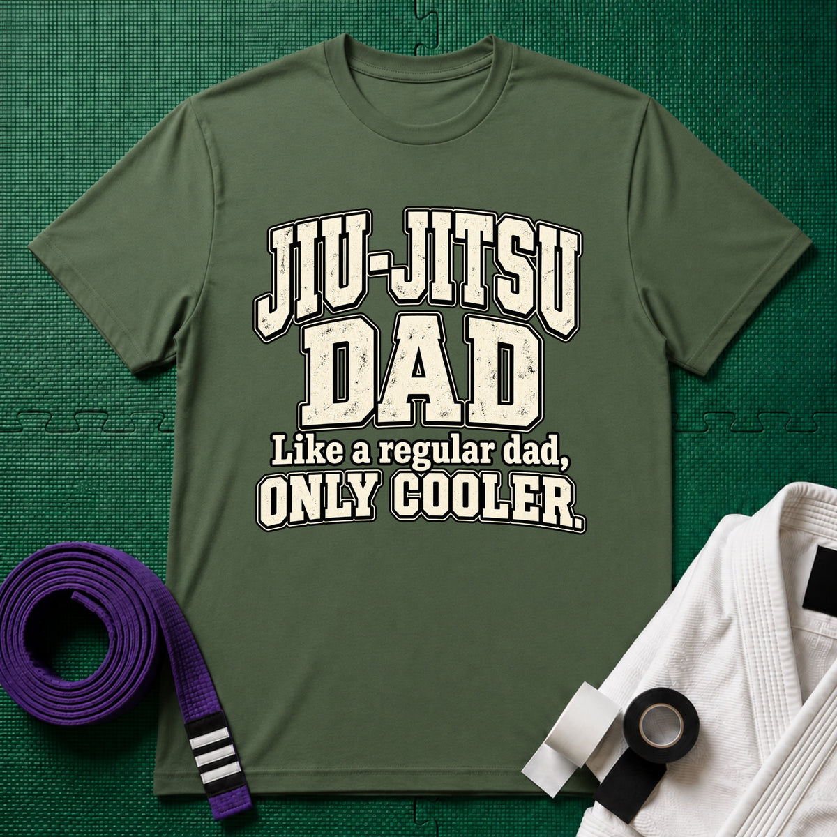 Jiu-Jitsu Dad T-Shirt in Military Green