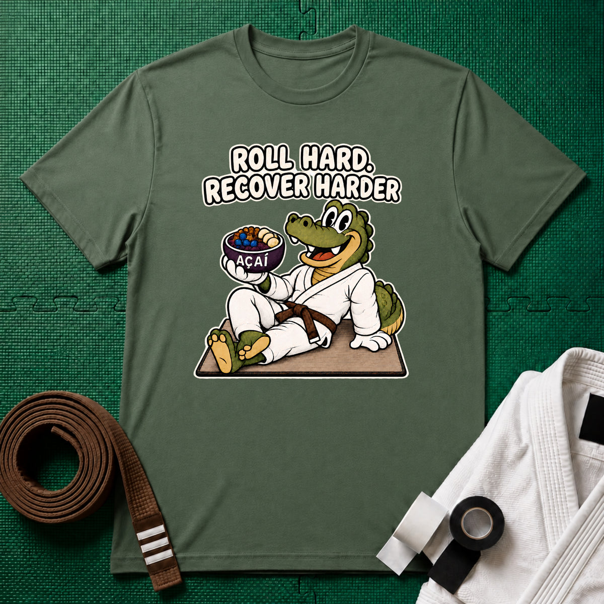 Roll Hard Brown Belt T-Shirt