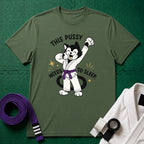 This Pussy Needs to Sleep Purple Belt T-Shirt in Military Green