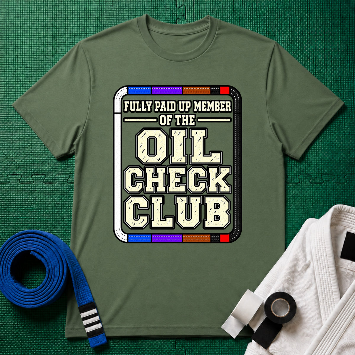 Paid Up Oil Check T-Shirt
