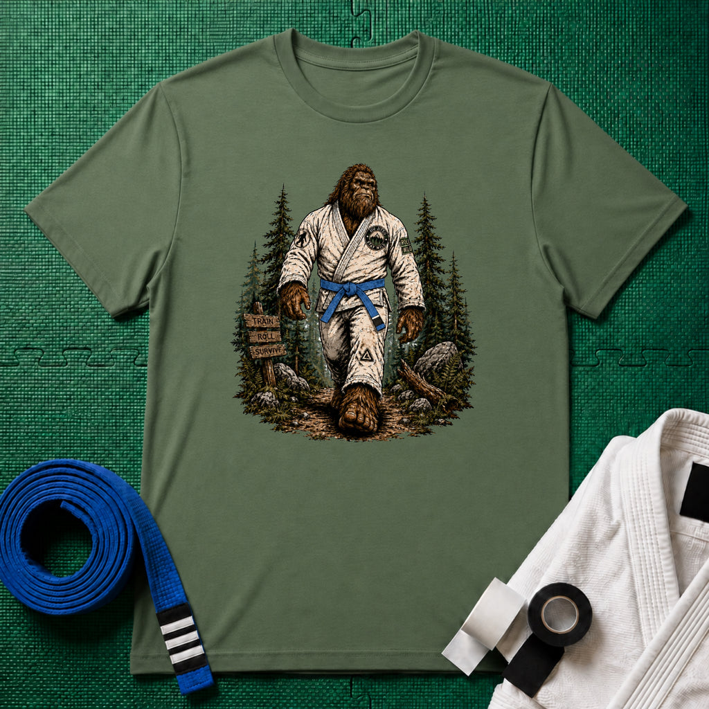 Bigfoot Forest Blue Belt T-Shirt
