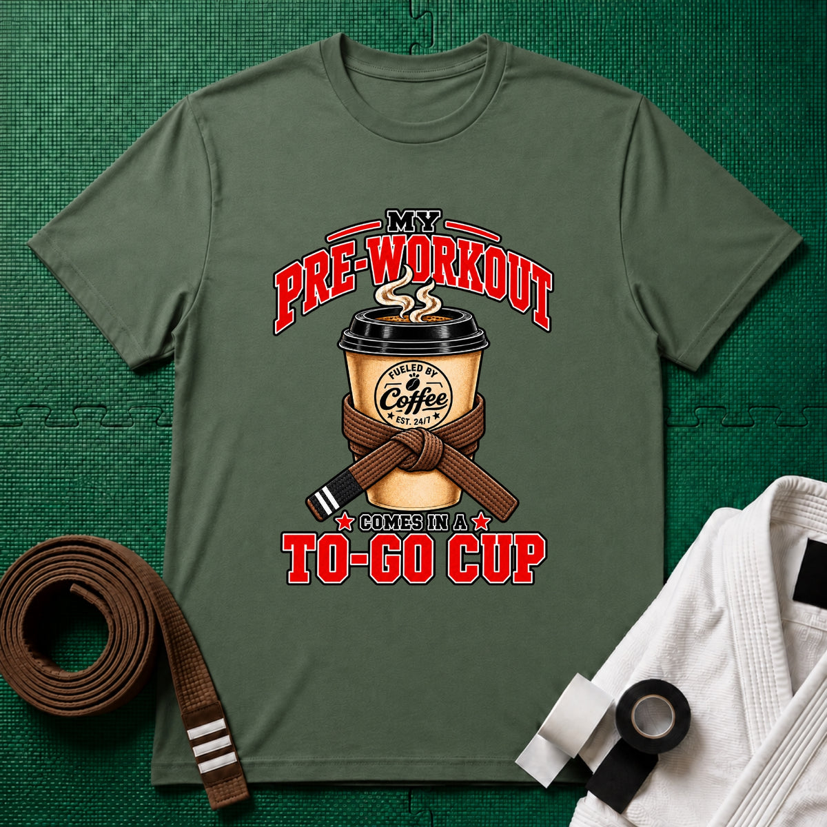 To Go Cup Brown Belt T-Shirt