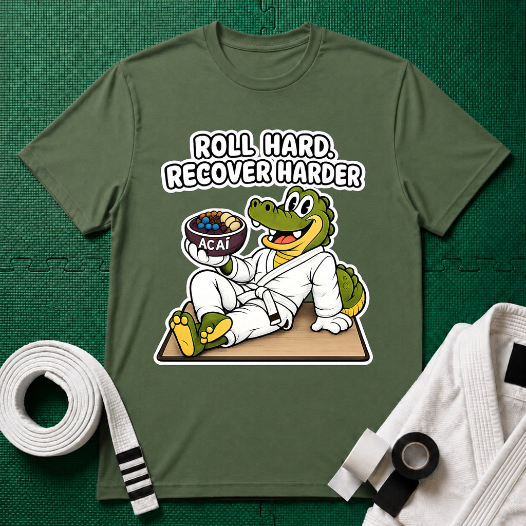 Roll Hard White Belt T-Shirt