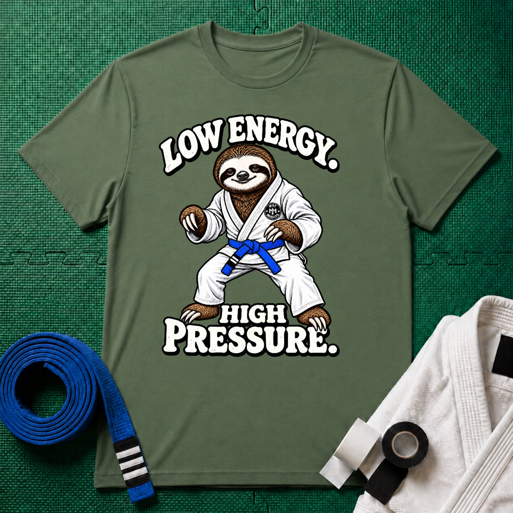 Low Energy Sloth Blue Belt T-Shirt