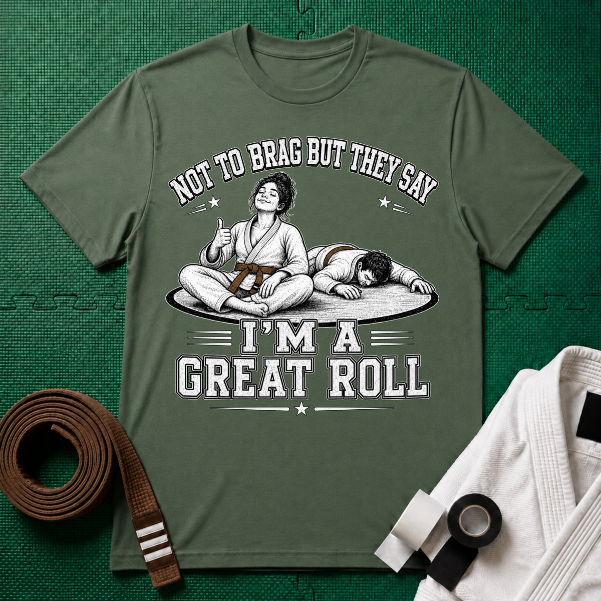 Not to Brag W Brown Belt T-Shirt