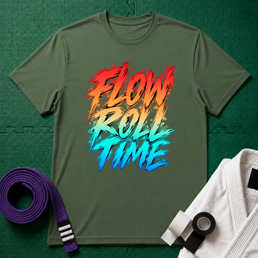 Flow Roll T-Shirt in Military Green