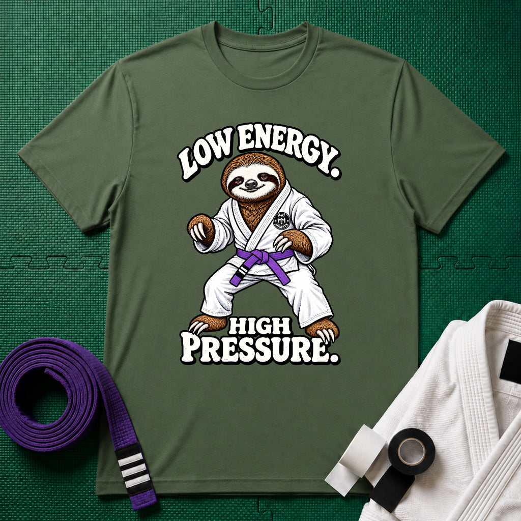 Low Energy Sloth Purple Belt T-Shirt