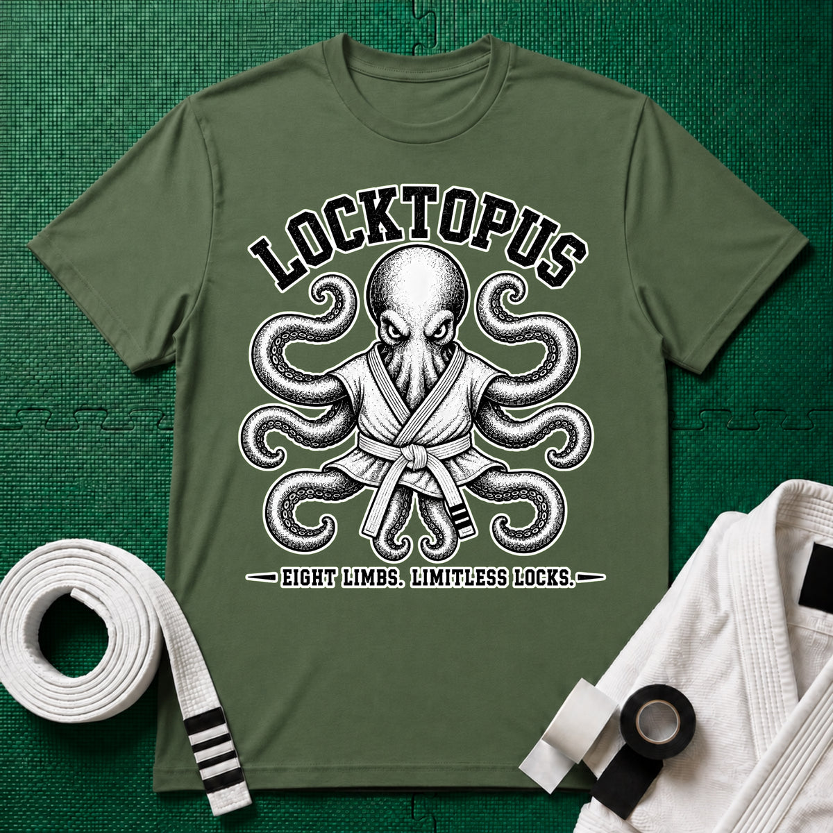 Locktopus White Belt T-Shirt