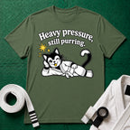 Still Purring White Belt T-Shirt in Military Green