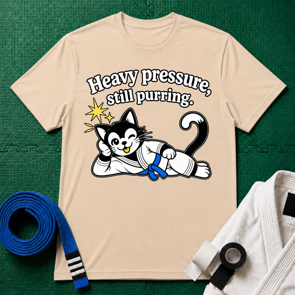 Still Purring Blue Belt T-Shirt in Natural