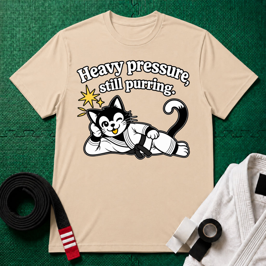 Still Purring Black Belt T-Shirt in Natural