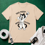 This Pussy Needs to Sleep White Belt T-Shirt in Natural