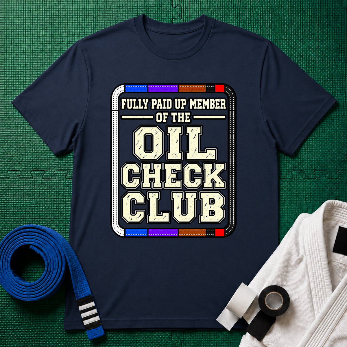 Paid Up Oil Check T-Shirt