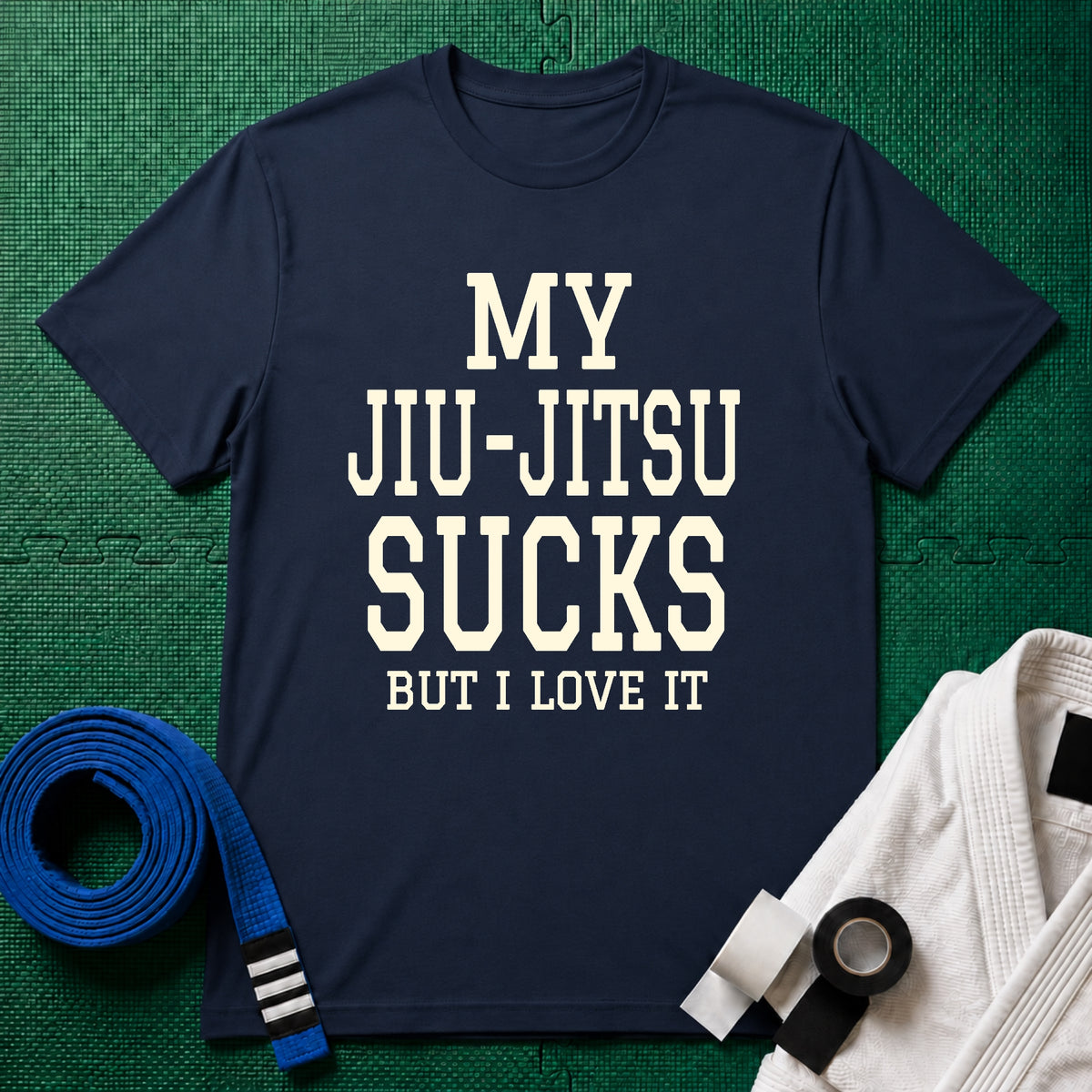 My Jiu-Jitsu Sucks But I Love It T-Shirt, Navy