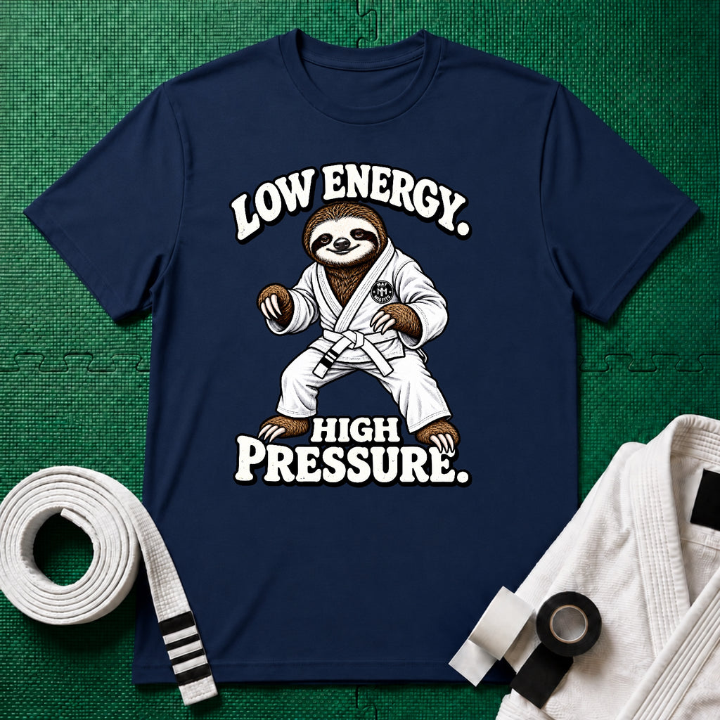 Low Energy Sloth White Belt T-Shirt