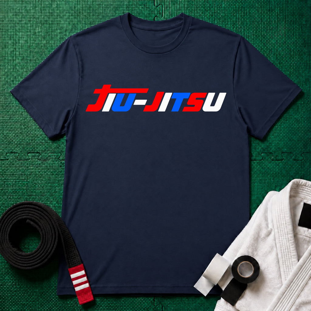 Red, White and Blue Jiu-Jitsu T-Shirt in Navy