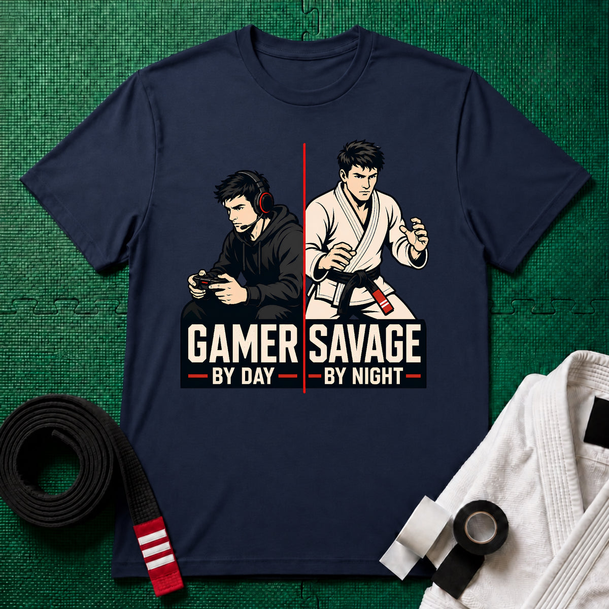 Gamer by Day Black Belt T-Shirt