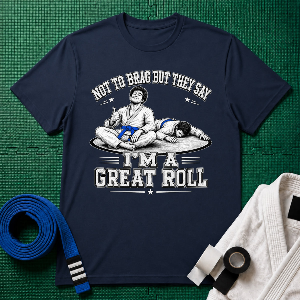 Not to Brag M Blue Belt T-Shirt