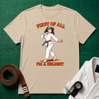I'm a Delight Brown Belt T-Shirt in Sand