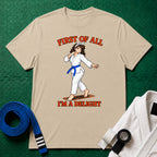I'm a Delight Blue Belt T-Shirt in Sand