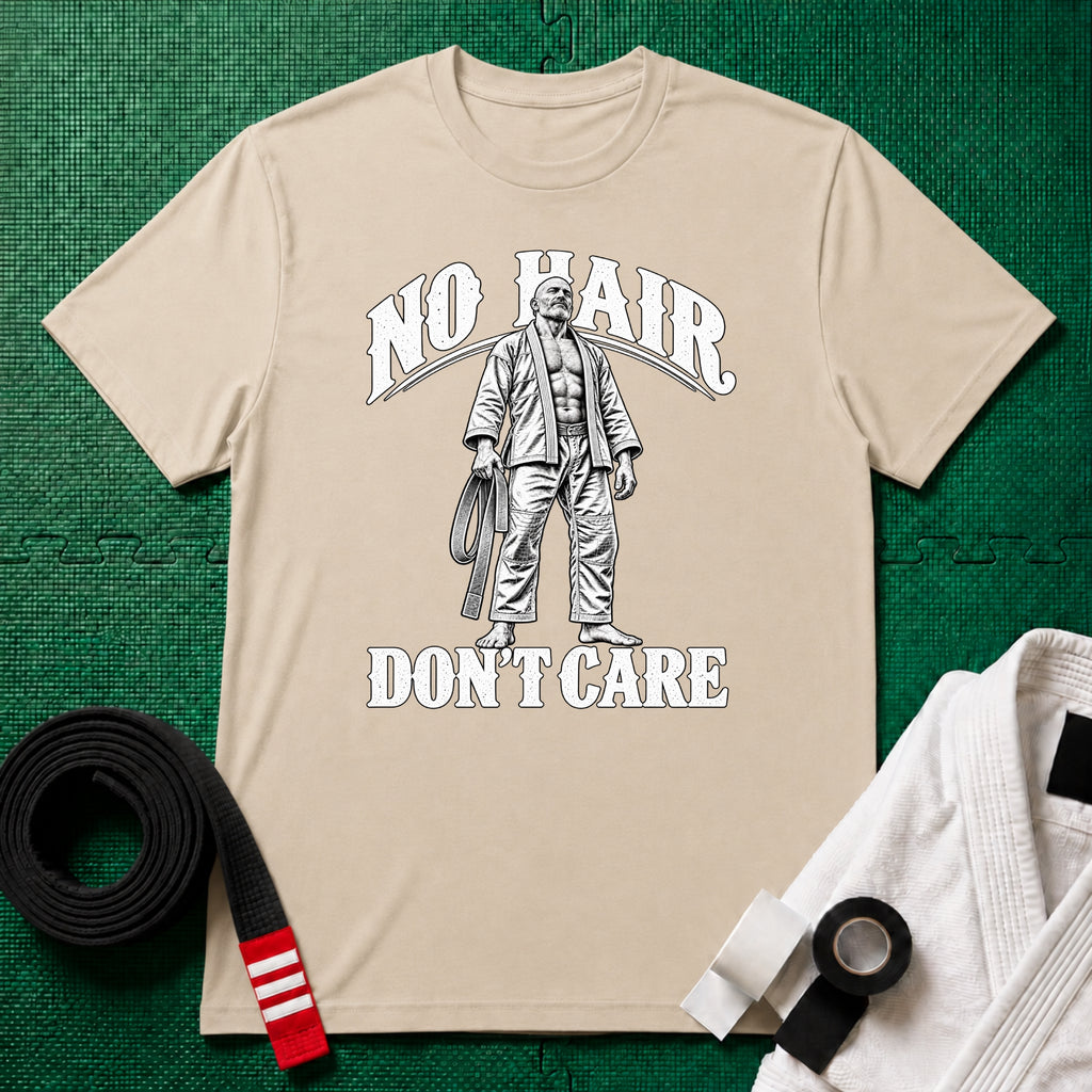 No Hair Don't Care T-Shirt, Sand