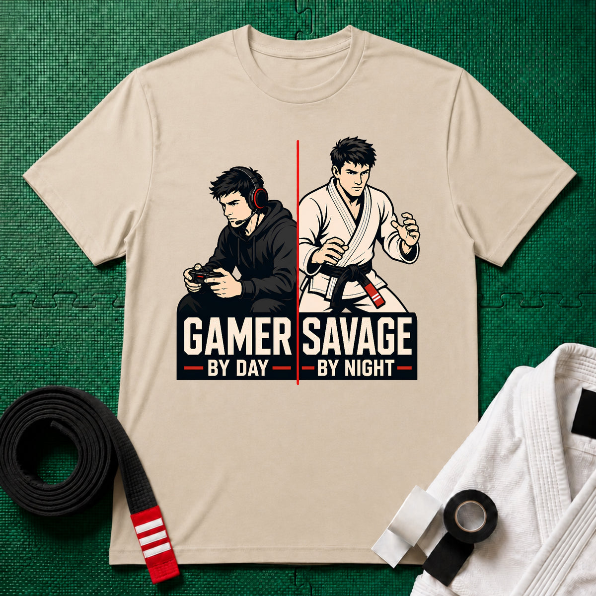 Gamer by Day Black Belt T-Shirt