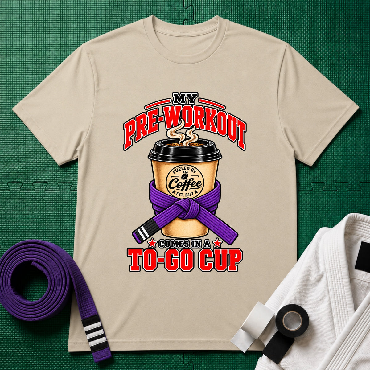 To Go Cup Purple Belt T-Shirt