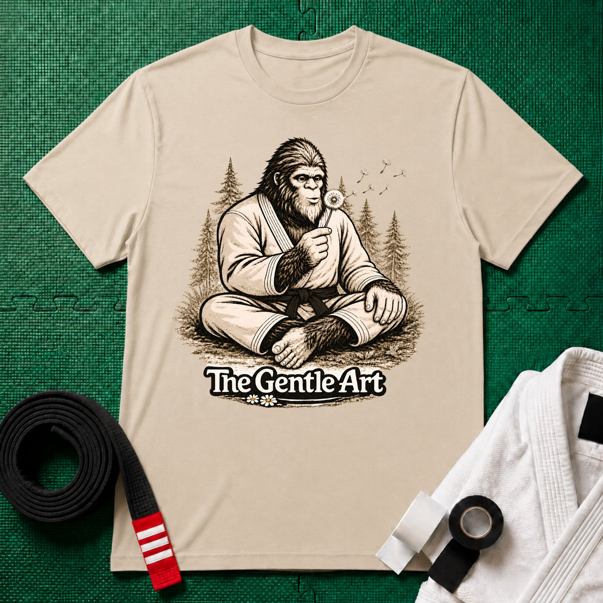 Bigfoot Dandelion Black Belt T-Shirt