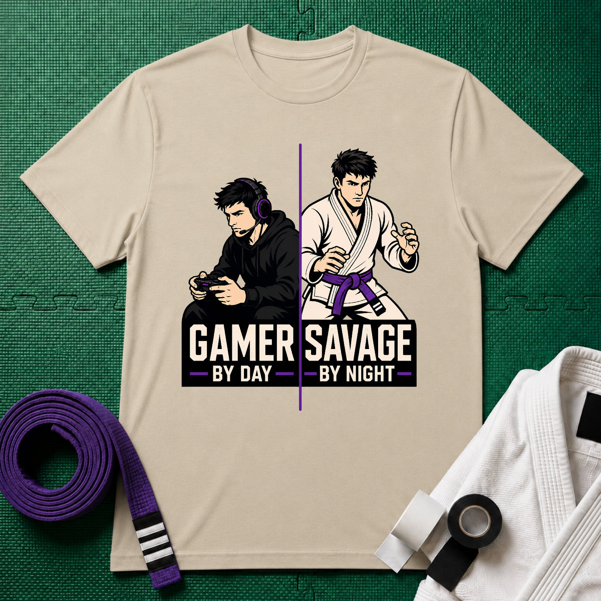Gamer by Day Purple Belt T-Shirt