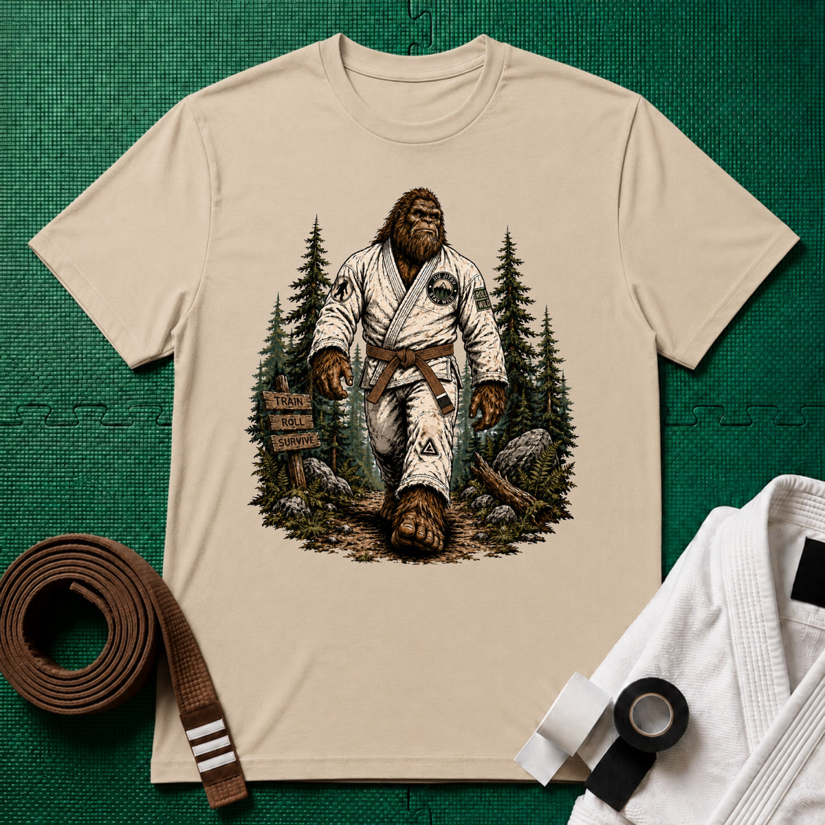 Bigfoot Forest Brown Belt T-Shirt