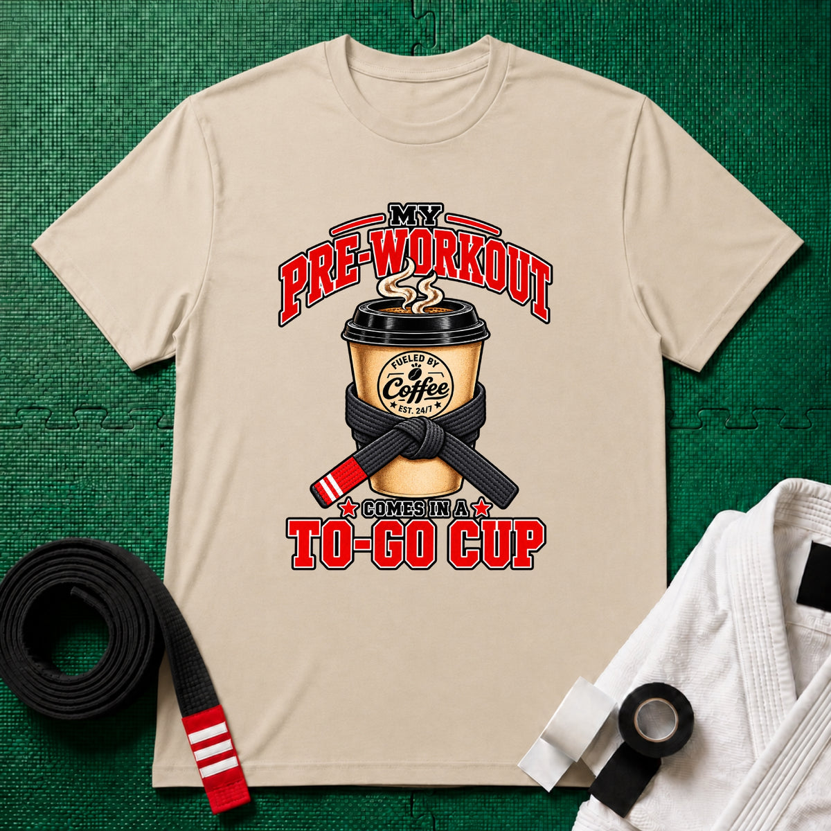 To Go Cup Black Belt T-Shirt
