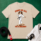 I'm a Delight Black Belt T-Shirt in Sand