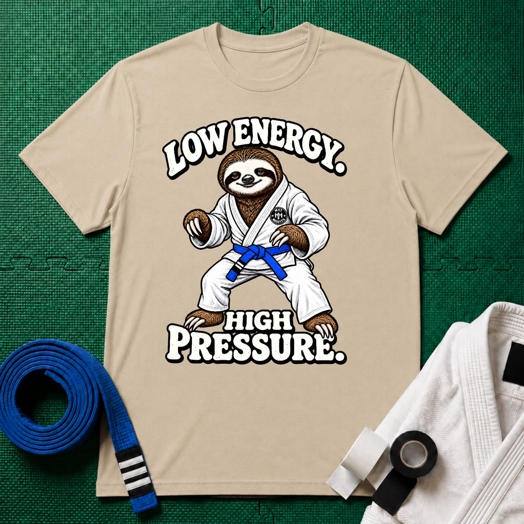 Low Energy Sloth Blue Belt T-Shirt