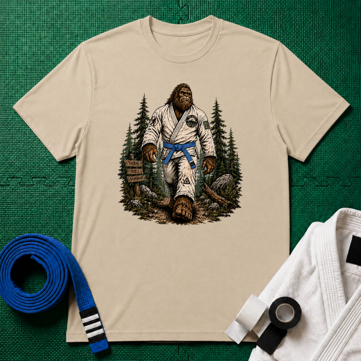 Bigfoot Forest Blue Belt T-Shirt