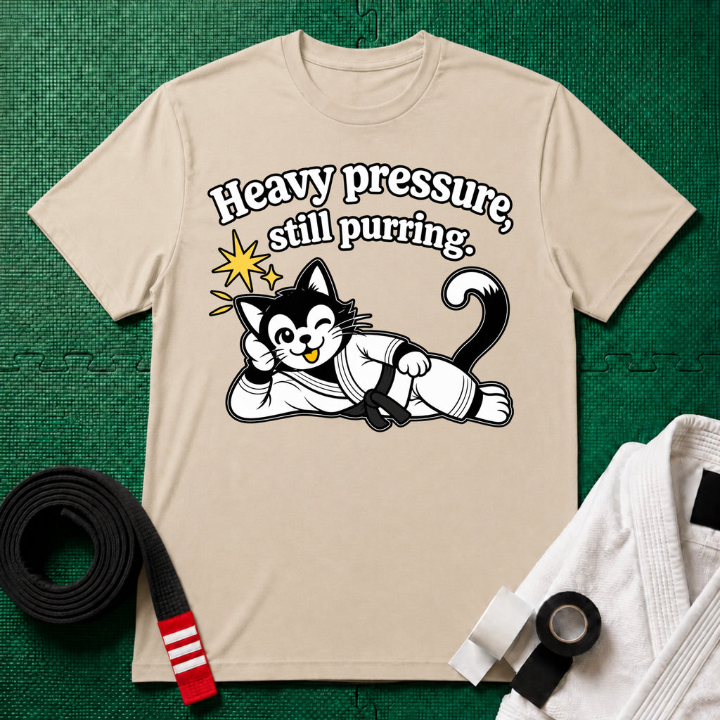 Still Purring Black Belt T-Shirt in Sand